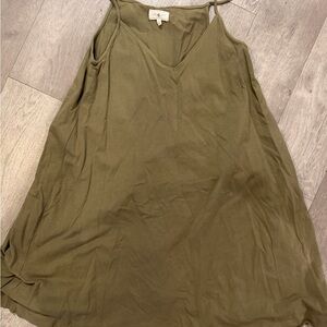 Olive Green V-Neck Slip Dress